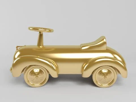 3d golden car Stock Illustration