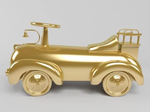 3d golden car Stock Illustration