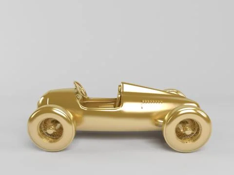 3d golden car Stock Illustration