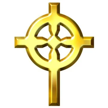 3D Golden Celtic Cross Stock Illustration