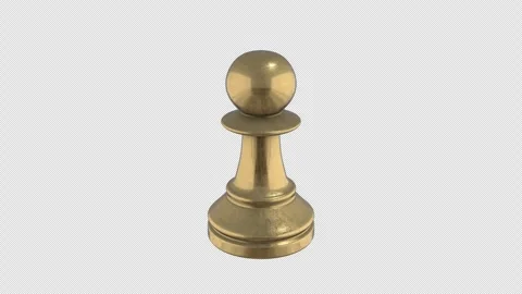 3D Golden Chess Rotating with Seamless Loop. Transparent Background. 4K Stock Footage 278484493