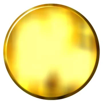 3D Golden Circular Button Stock Illustration