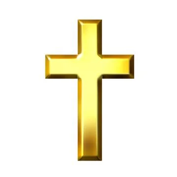 3D Golden Cross Stock Illustration