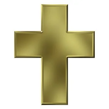 3D Golden Cross Stock Illustration