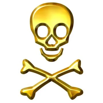 3D Golden Crossbones Stock Illustration