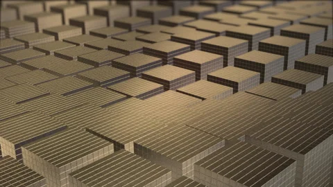 3D Golden Cubes Stock Footage 170560849