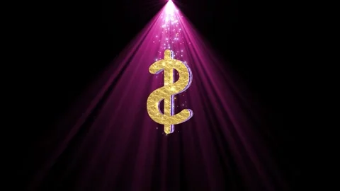 3D Golden Dollar Sign Rotating Loop with Neon Glow. 库存影片 340961528