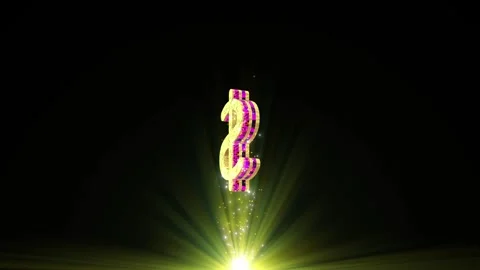 3D Golden Dollar Sign Rotating Loop with Neon Glow. Vidéo 340961530