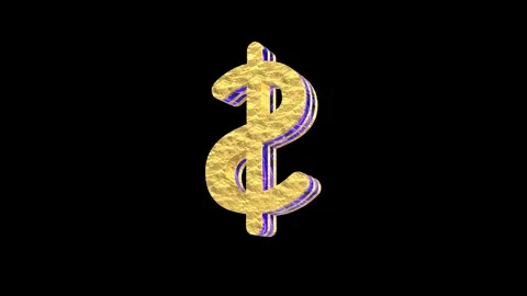 3D Golden Dollar Sign Rotating Loop with Neon Glow. 動画素材 340961558