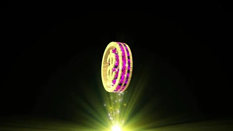3D Golden Dollar Sign Rotating Loop with Neon Glow. 動画素材 340961567