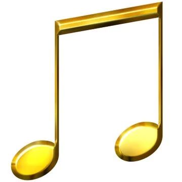 3D Golden Eighth Notes Stock Illustration