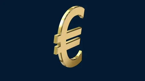 3d  golden euro in alpha background Stock Footage 1088718