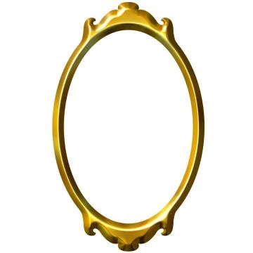 3D Golden Frame Stock Illustration
