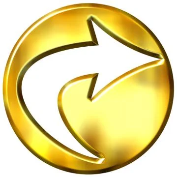 3D Golden Framed Arrow Stock Illustration