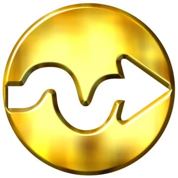 3D Golden Framed Arrow Stock Illustration