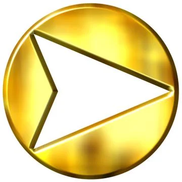 3D Golden Framed Arrow Stock Illustration