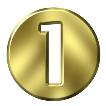 3D Golden Framed Number 1 Stock Illustration