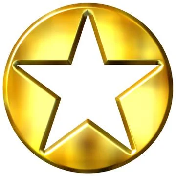 3D Golden Framed Star Illustrazione stock