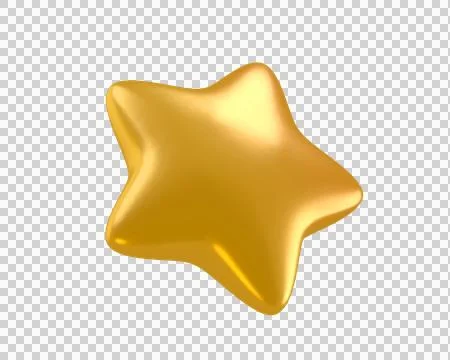 3D Golden Glossy Star Stock Illustration