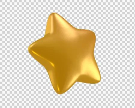 3D Golden Glossy Star Stock Illustration