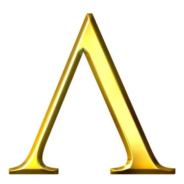 3D Golden Greek Letter Lambda Stock Illustration