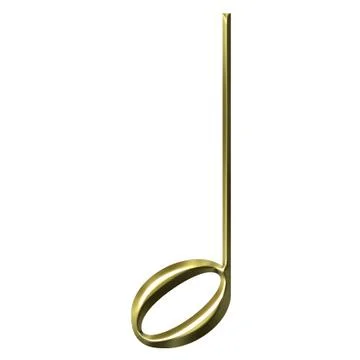 3D Golden Half Note Stock Illustration