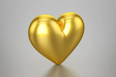 3D Golden Heart Stock Illustration