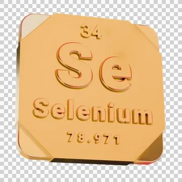 3D Golden Icon - Selenium (Se) Element from Periodic Table Stock Illustration