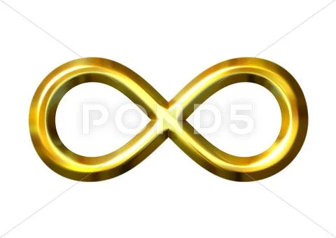 3D Golden Infinity Symbol Stock Illustration