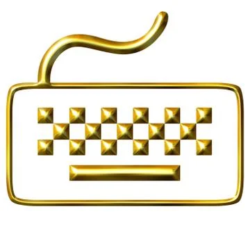 3D Golden Keyboard Stock Illustration