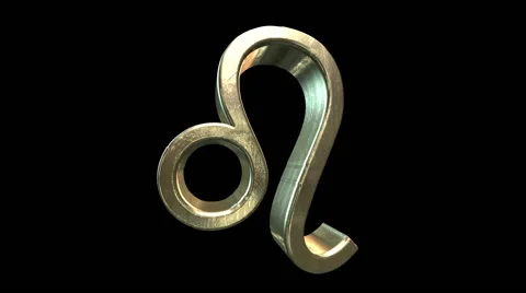 3D Golden Leo on a black background Stock Footage 47746471