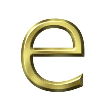 3d golden letter e Stock Illustration