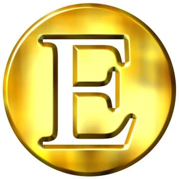 3D Golden Letter E Stock Illustration