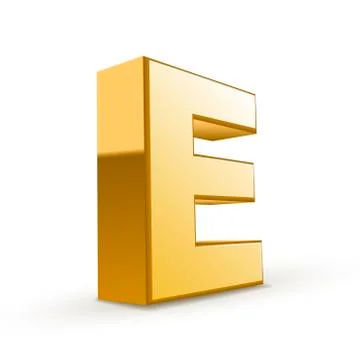 3d golden letter e Stock Illustration