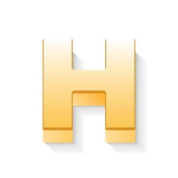 3d golden letter h Illustrazione stock