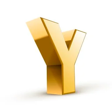 3d golden letter y Stock Illustration