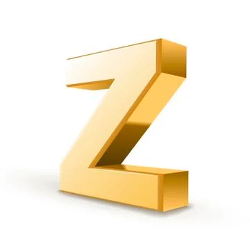 3d golden letter z Illustrazione stock