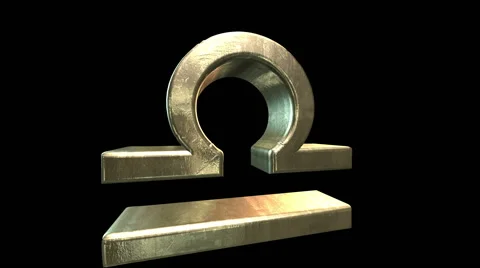 3D Golden Libra on a black background Stock Footage 47746570