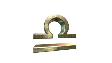 3D Golden Libra on a white background Stock Footage 47746551