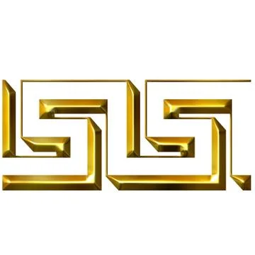 3D Golden Meander Stock Illustration