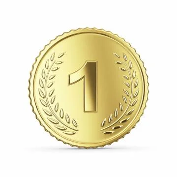 3d golden medal render Stock Illustration