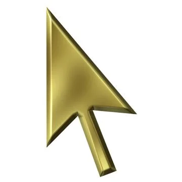 3D Golden Mouse Pointer 스톡 일러스트