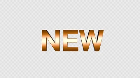 3D Golden "NEW" Text Icon Rotating Loop on Alpha Channel Vídeos de archivo 332550852