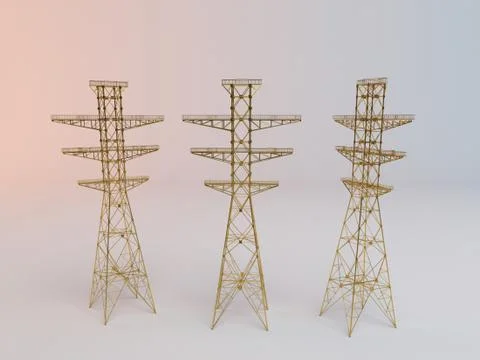 3d golden object inside a white studio rendering reflective Stock Illustration