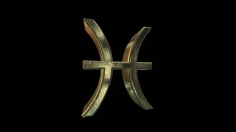 3D Golden Ptsces on a black background Stock Footage 47746428