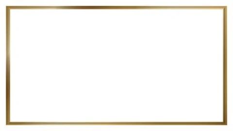 3D golden rectangle frame isolated with white background graphic illustration Stock Illustration