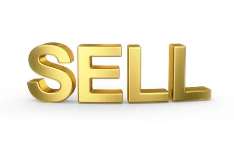 3d golden sell type Stock Illustration