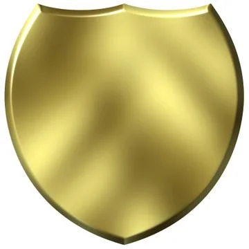 3D Golden Shield Stock Illustration