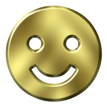 3D Golden Smiley Stock Illustration