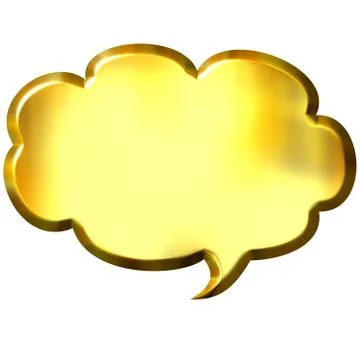 3D Golden Speech Bubble Stock Illustration
